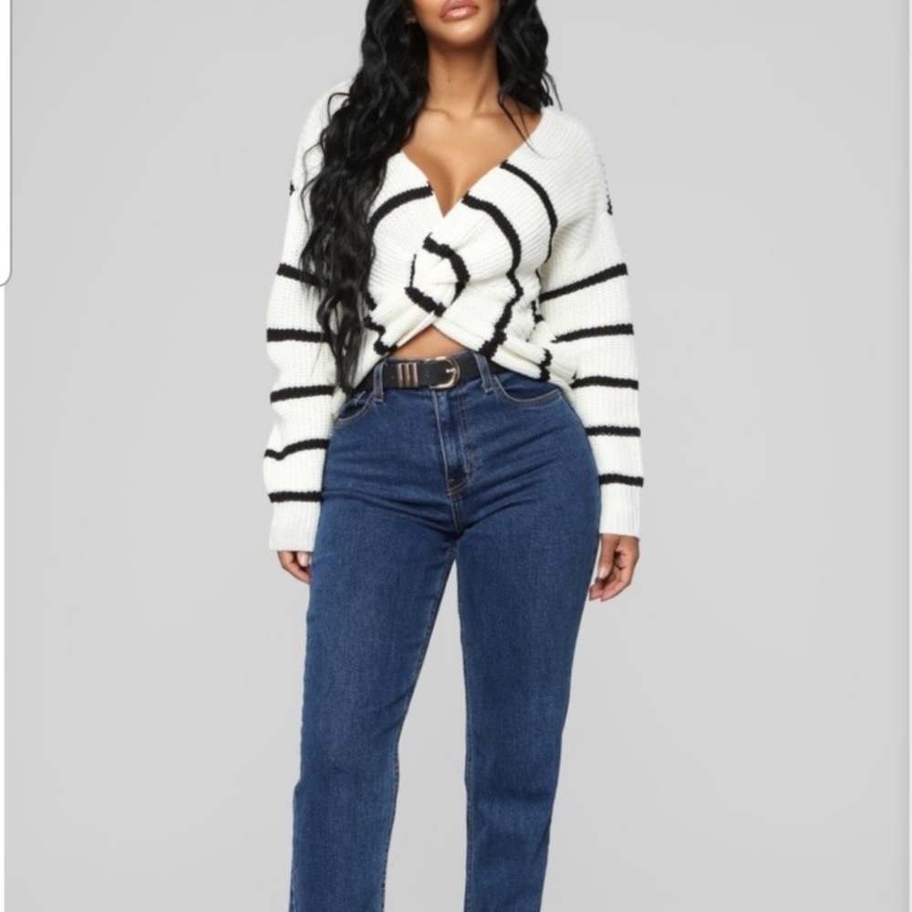 🔥SEXY FASHIONNOVA KNOT STRIPED SWEATER🔥